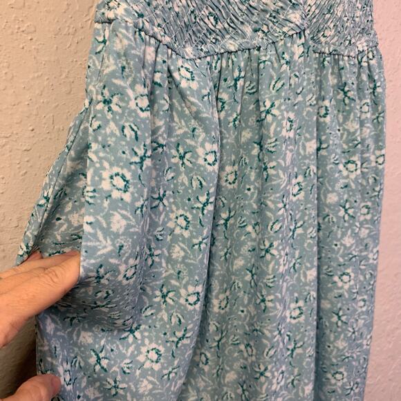 OLI & HALI Jumpsuit‎ Large Boho Floral Wide Leg W/Tiered Ruffle Hem Smocked Bust - Picture 9 of 14